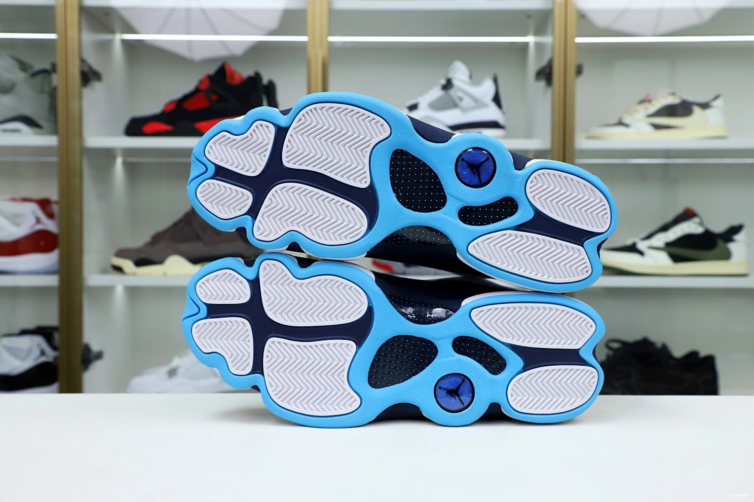 AIR RETRO JORDAN BLUE 414571-144 POWDER OBSIDIAN WHITE 13 0213